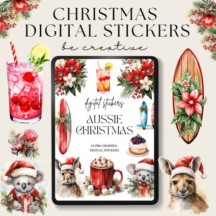 Australian Christmas Digital Stickers