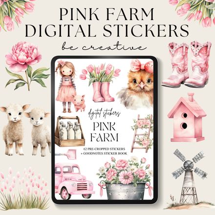 Pink Farm Stickers
