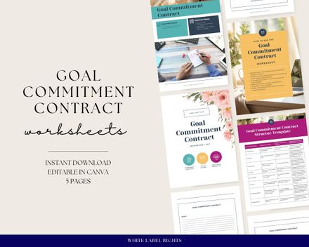  Goal Commitment Contract Worksheet Set 