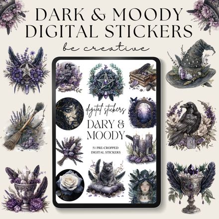 Dark and Moody Digital Stickers