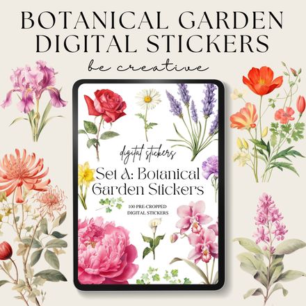  Set A: Botanical Flowers Stickers  
