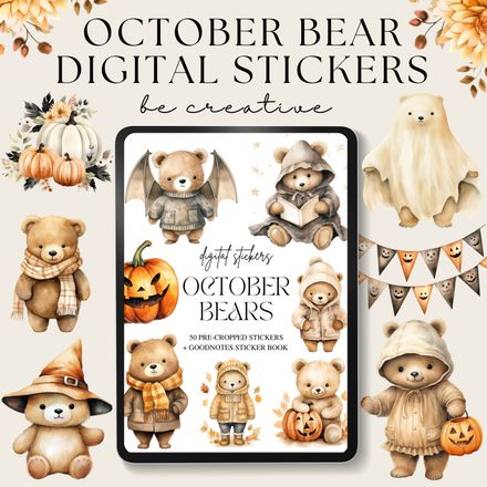 October Bear Stickers