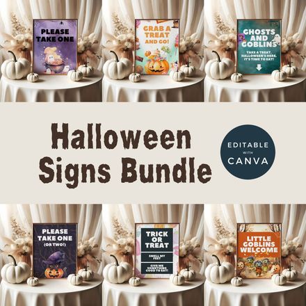 Halloween Sign Editable in Canva