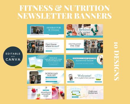 Fitness and Nutrition Newsletter Banner templates