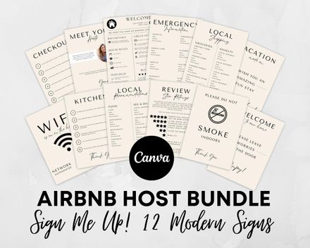 Bundle of Essential Airbnb Signs