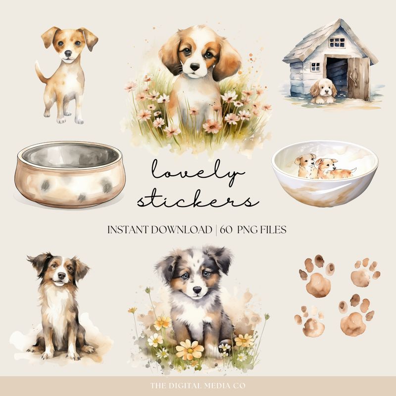 Puppy Love Stickers Digital 