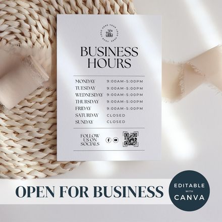 Open For Business Template Editable In Canva
