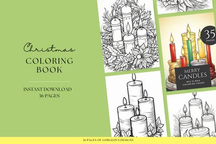 Christmas Candles Coloring Book
