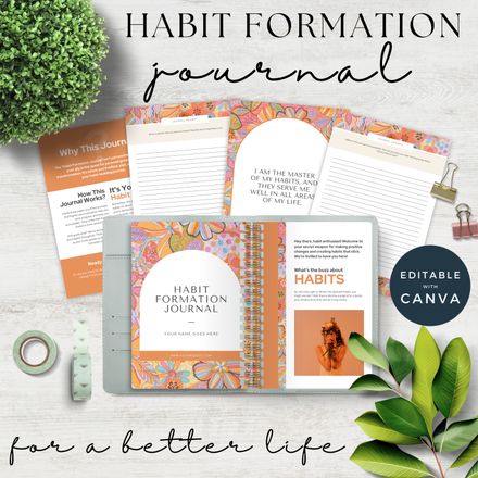 Habit Formation Journal with free affirmation cards