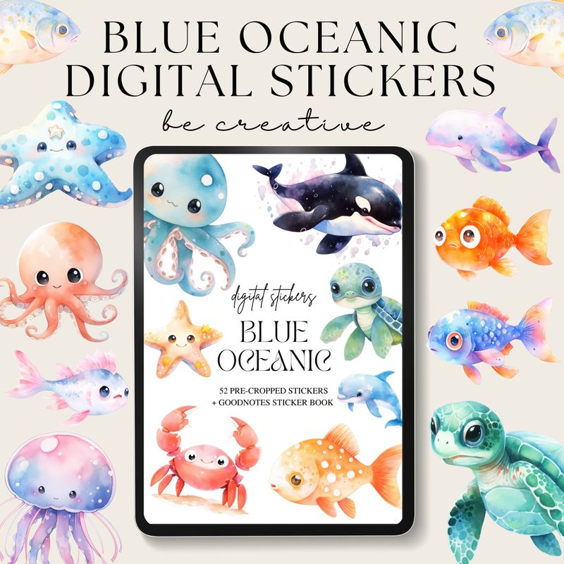 Blue Oceanic Stickers