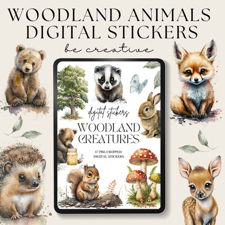 Woodland Creatures Digital Stickers