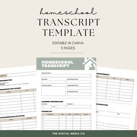 Homeschool Transcript Template