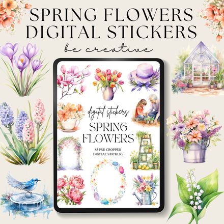 Spring Flowers Digital Stickers