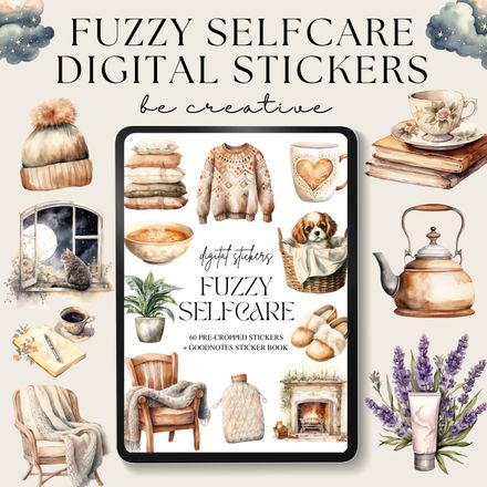 Fuzzy Selfcare Stickers