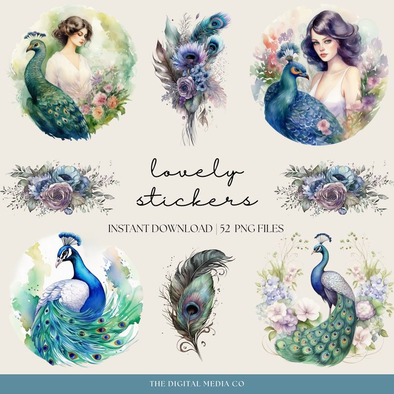 Enchanting Peacock Stickers