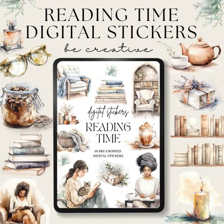 Reading Time Digital Stickers