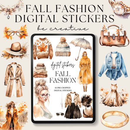 Fall Fashion Digital Stickers
