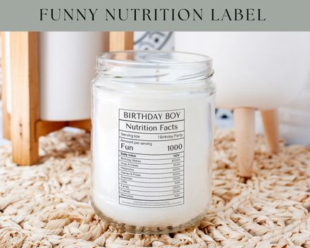 Birthday Boy Nutrition Label Template