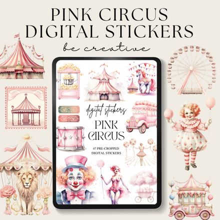 Pink Circus Digital Stickers