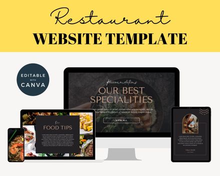 Restaurant Canva Website Template