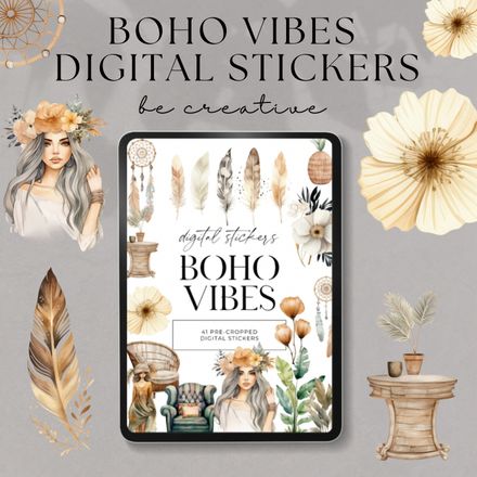 Boho Digital Stickers