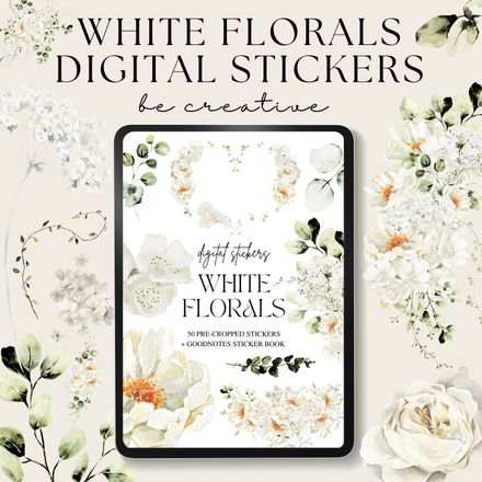 White Floral Stickers