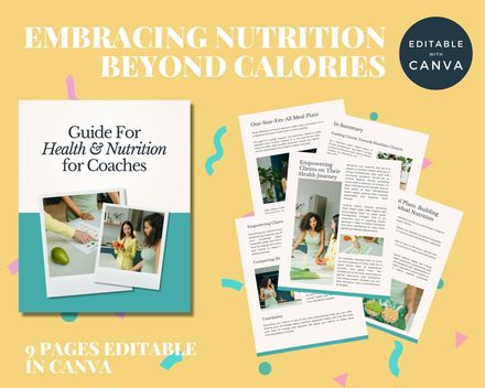 Guide For Health &amp; Nutrition for Coaches template