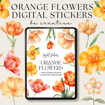 Orange Flowers Stickers