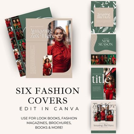 Six Fashion Covers Editable In Canva