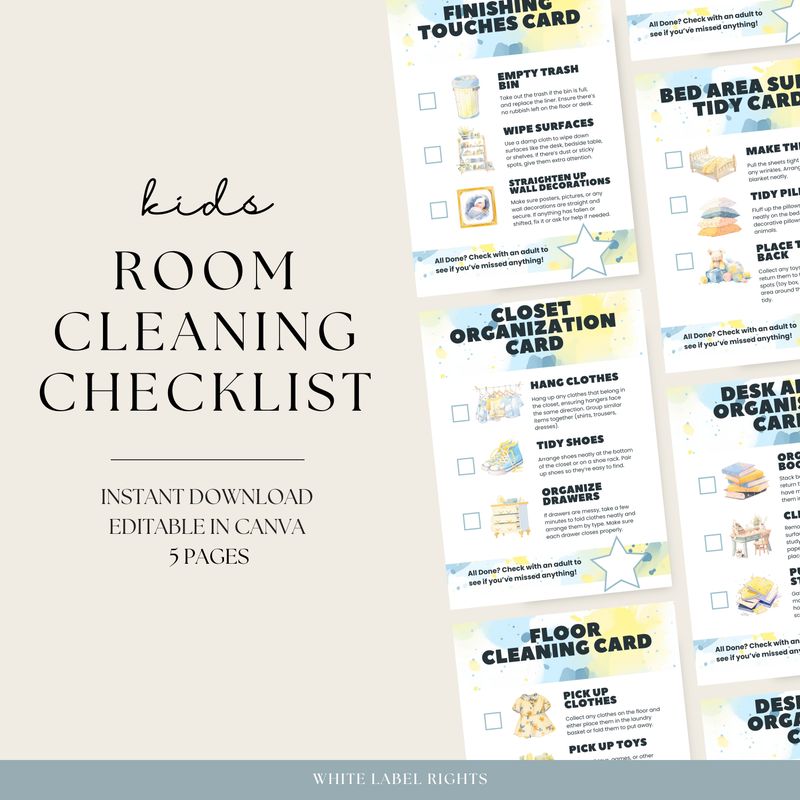 Kids Room Cleaning Checklist