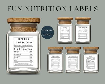  Funny nutrition label templates 