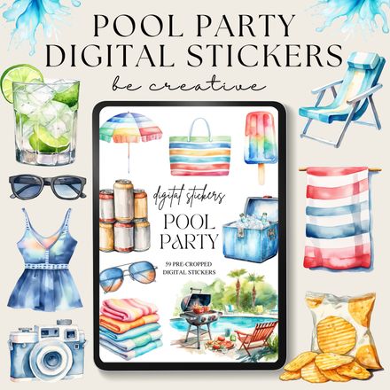  Pool Party Stickers
