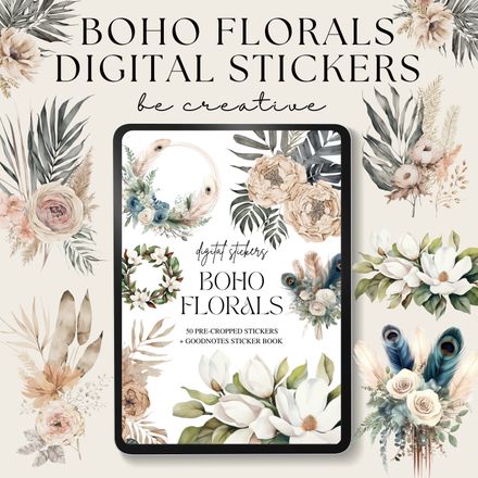 Boho Floral Stickers
