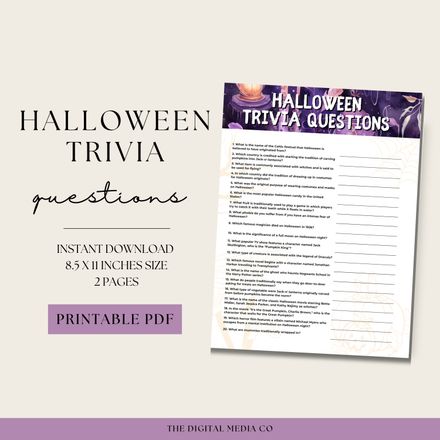 Printable Halloween Trivia Game