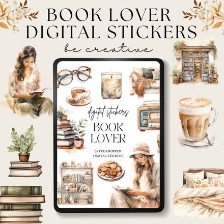Book Lover Digital Stickers