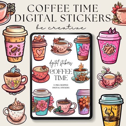 Coffee Time Digital Stickers