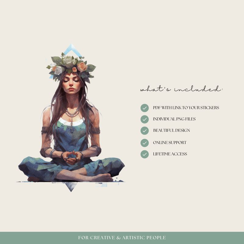 Zen Meditation Digital Stickers