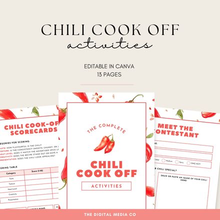 Chili Cook-Off Activities Bundle