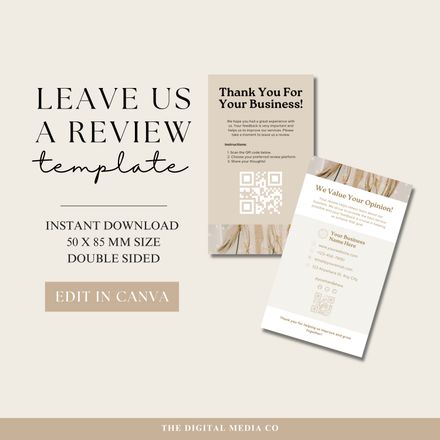 Leave A Review Card Template
