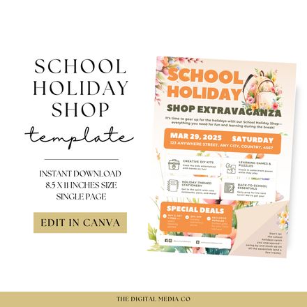 School Holiday Shop Canva Template