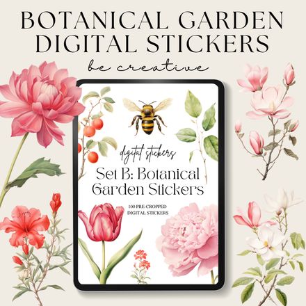  Set B: Botanical Flowers Stickers  