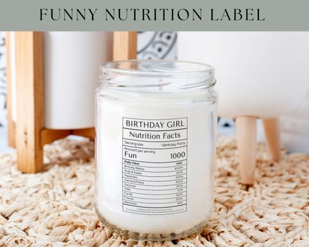 Birthday Girl Nutrition Label Template