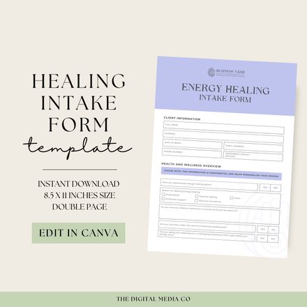 Editable Energy Healing Intake Form