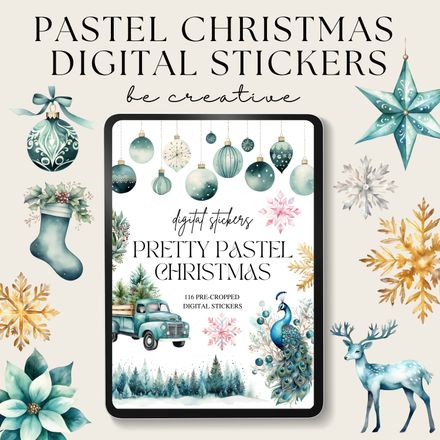 Pastel Christmas Digital Stickers