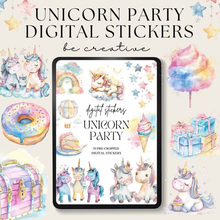 Unicorn Party Stickers 