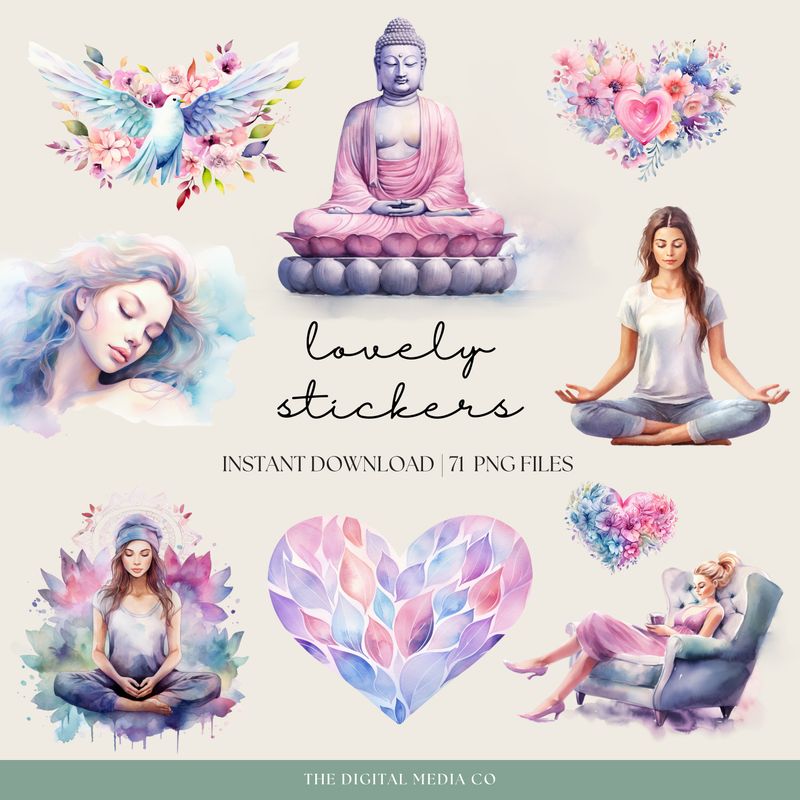 Zen Meditation Digital Stickers