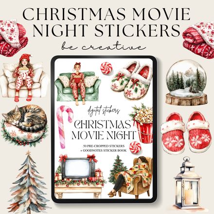 Christmas Movie Night Stickers