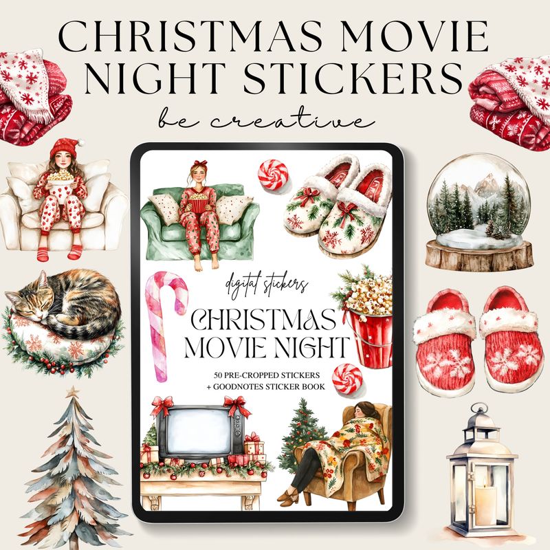 Christmas Movie Night Stickers