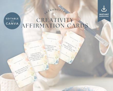 Floral Creativity Affirmation Cards