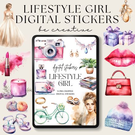 Lifestyle Girl Digital Stickers